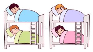 Illustration of roommates sleeping in bunk beds